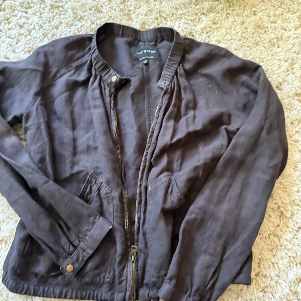 Lucky Brand Black Lightweight Shirt Jacket Relaxed Fit